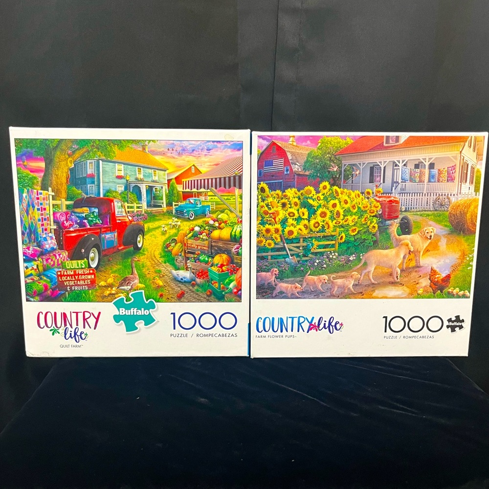 2 COUNTRY LIFE 1000pc JIGSAW PUZZLES